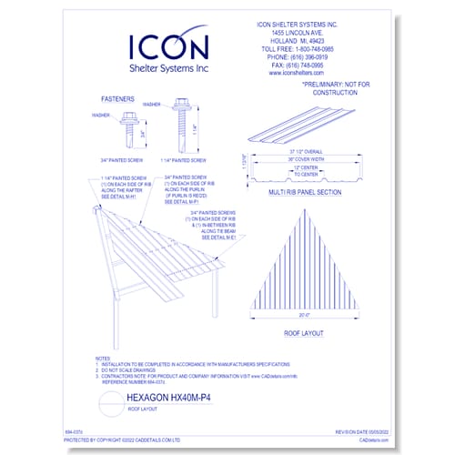 Hexagon HX40M-P4 - Roof Layout