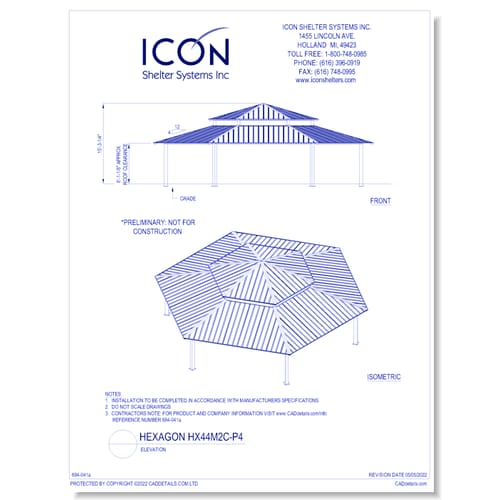 Hexagon HX44M2C-P4 - Elevation