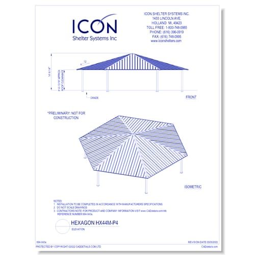 Hexagon HX44M-P4 - Elevation