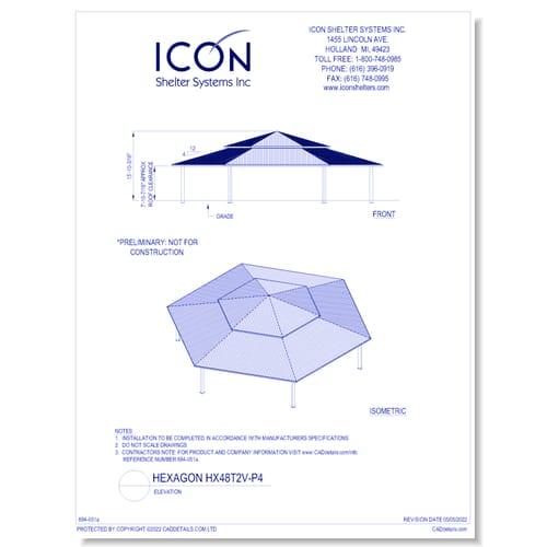 Hexagon HX48T2V-P4 - Elevation