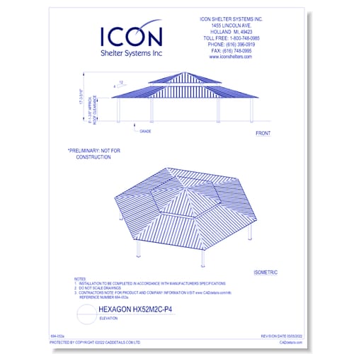 Hexagon HX52M2C-P4 - Elevation