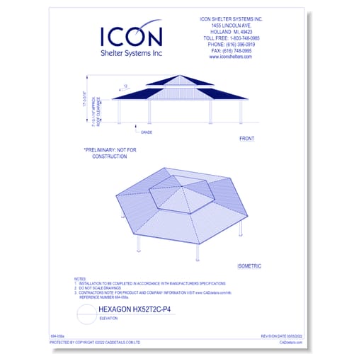 Hexagon HX52T2C-P4 - Elevation