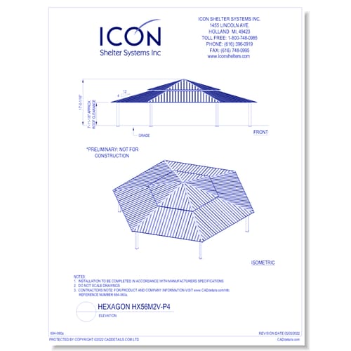 Hexagon HX56M2V-P4 - Elevation