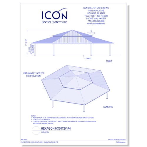 Hexagon HX60T2V-P4 - Elevation