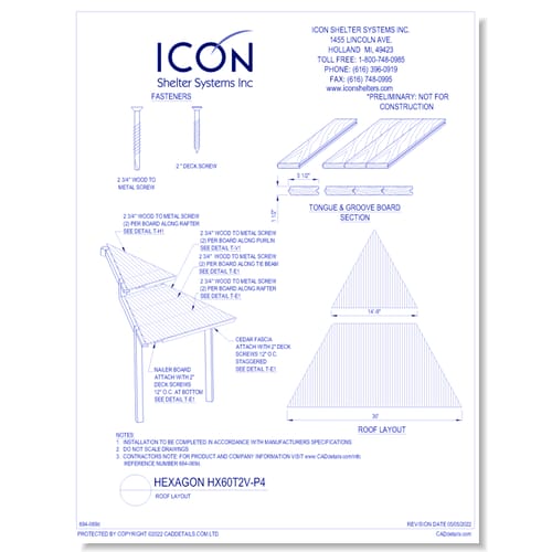Hexagon HX60T2V-P4 - Roof Layout