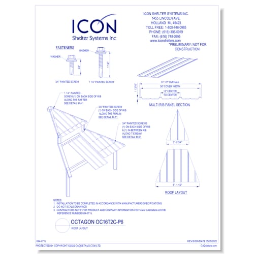 Octagon OC16M2C-P6 - Roof Layout