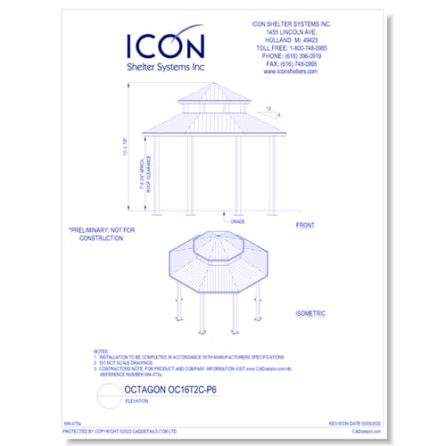 Octagon OC16T2C-P6 - Elevation