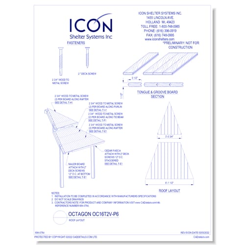 Octagon OC16T2V-P6 - Roof Layout