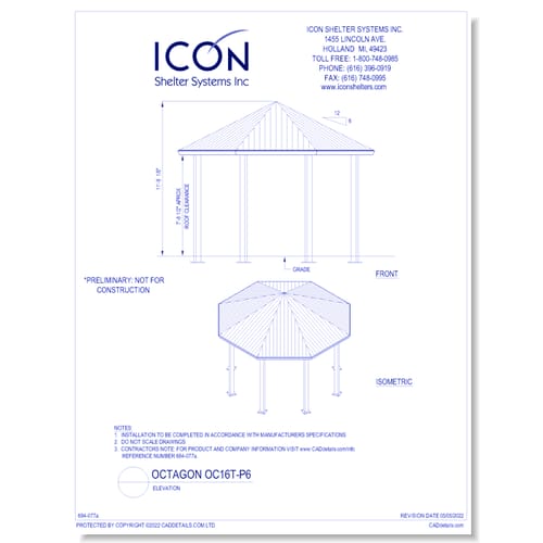 Octagon OC16T-P6 - Elevation
