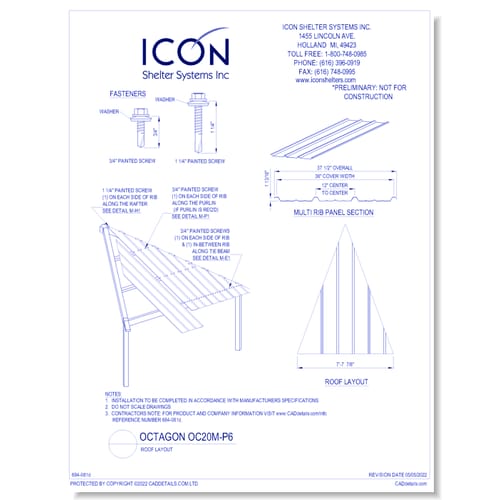Octagon OC20M-P6 - Roof Layout