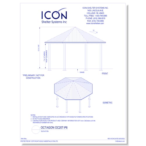 Octagon OC20T-P6 - Elevation
