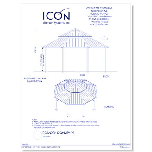 Octagon OC24M2V-P6 - Elevation