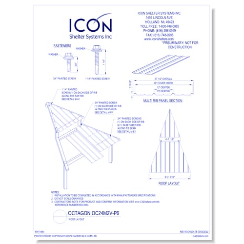 Octagon OC24M2V-P6 - Roof Layout