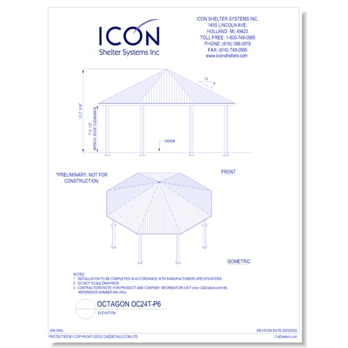 Octagon OC24T-P6 - Elevation
