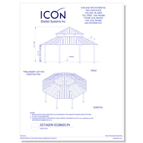 Octagon OC28M2C-P6 - Elevation