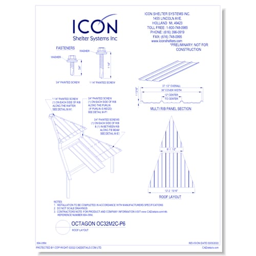 Octagon OC32M2C-P6 - Roof Layout