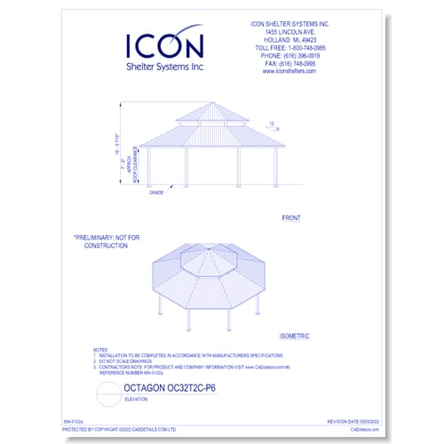 Octagon OC32T2C-P6 - Elevation