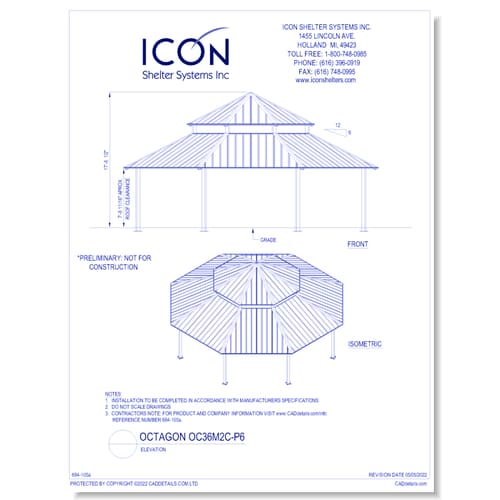 Octagon OC36M2C-P6 - Elevation