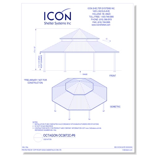Octagon OC36T2C-P6 - Elevation