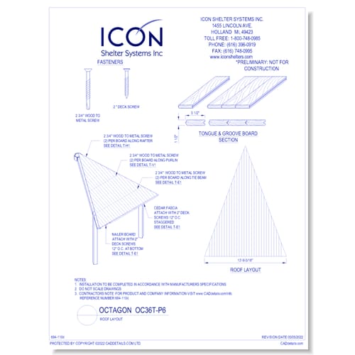 Octagon OC36T-P6 - Roof Layout