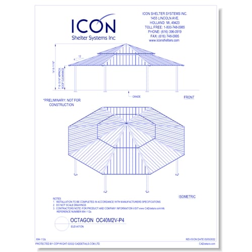 Octagon OC40M2V-P4 - Elevation