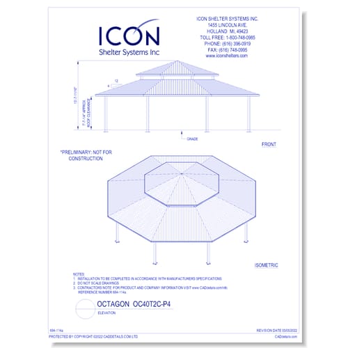 Octagon OC40T2C-P4 - Elevation