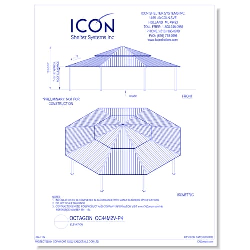 Octagon OC44M2V-P4 - Elevation