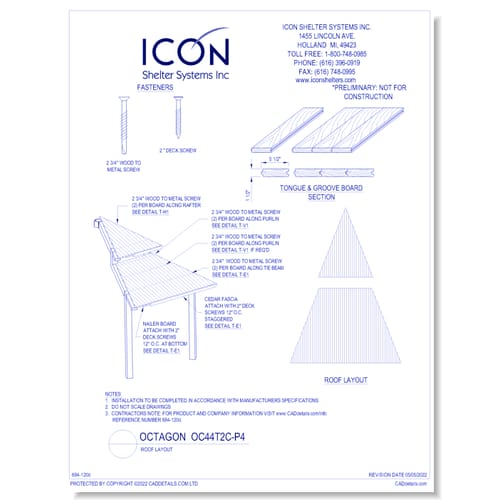 Octagon OC44T2C-P4 - Roof Layout