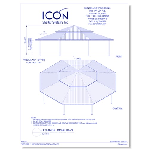 Octagon OC44T2V-P4 - Elevation