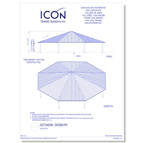 Octagon OC52M-P4 - Elevation