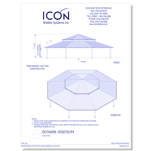 Octagon OC52T2C-P4 - Elevation