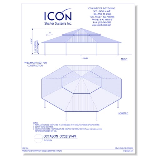 Octagon OC52T2V-P4 - Elevation