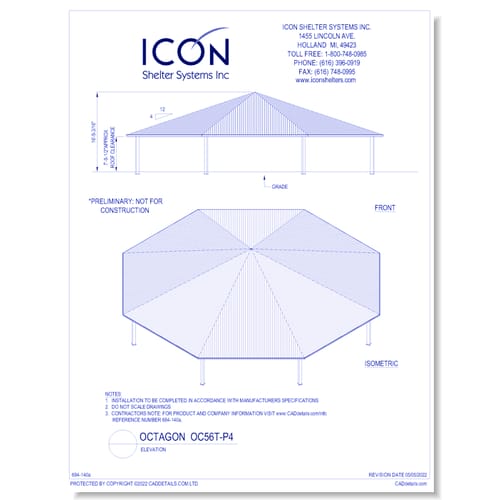 Octagon OC56T-P4 - Elevation