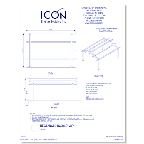 Rectangular Gable RG20x24M-P4 - Frame
