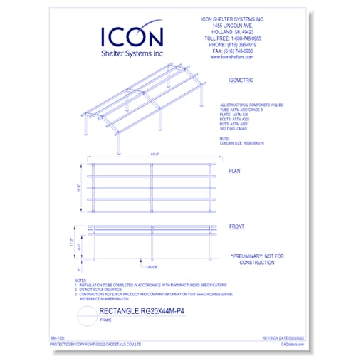 Rectangular Gable RG20x44M-P4 - Frame