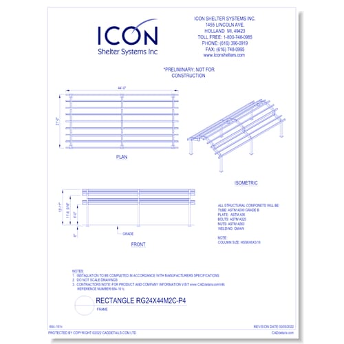 Rectangular Gable RG24x44M2C-P4 - Frame