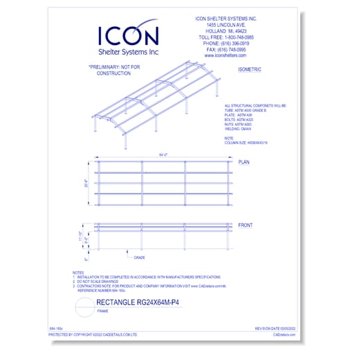 Rectangular Gable RG24x64M-P4 - Frame