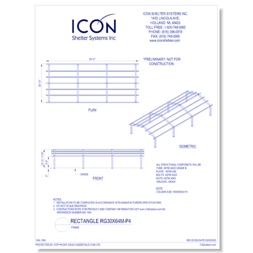 Rectangular Gable RG30x64M-P4 - Frame