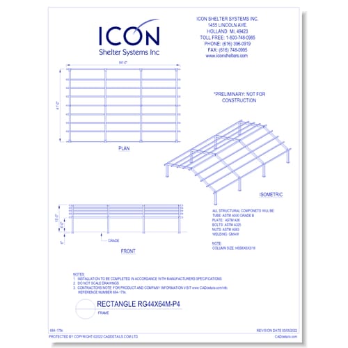 Rectangular Gable RG44x64M-P4 - Frame