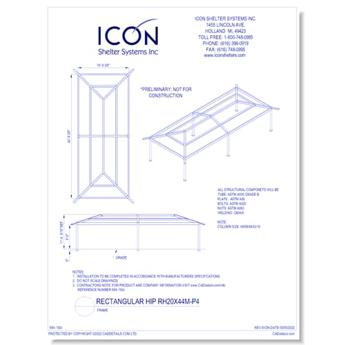 Rectangular Hip RH20x44M-P4 - Frame