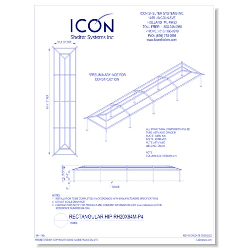 Rectangular Hip RH20x84M-P4 - Frame