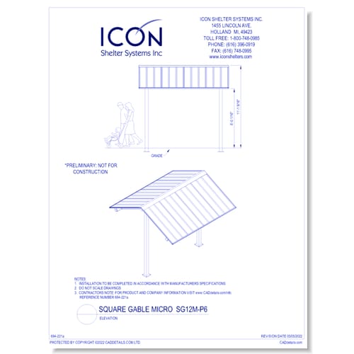 Square Gable Micro SG12M-P6 - Elevation