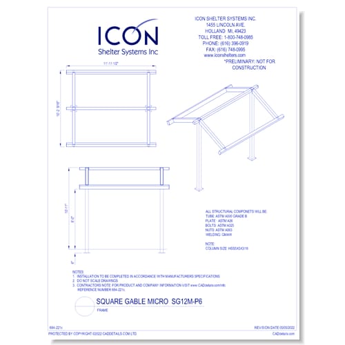 Square Gable Micro SG12M-P6 - Frame