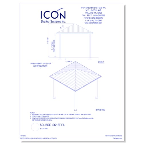 Square SQ12T-P6 - Elevation