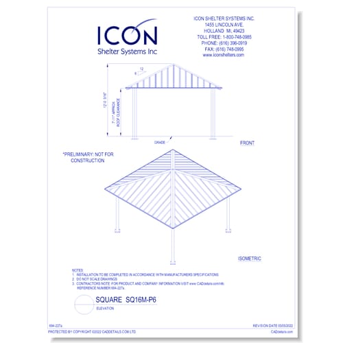 Square SQ16M-P6 - Elevation