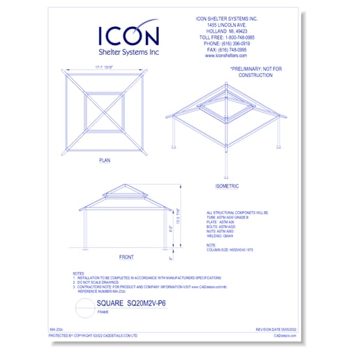Square SQ20M2V-P6 - Frame