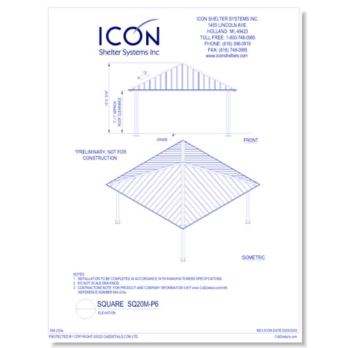 Square SQ20M-P6 - Elevation