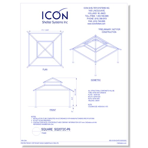 Square SQ20T2C-P6 - Frame