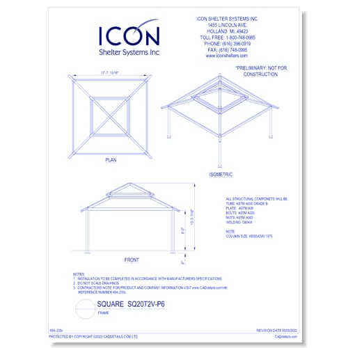 Square SQ20T2V-P6 - Frame