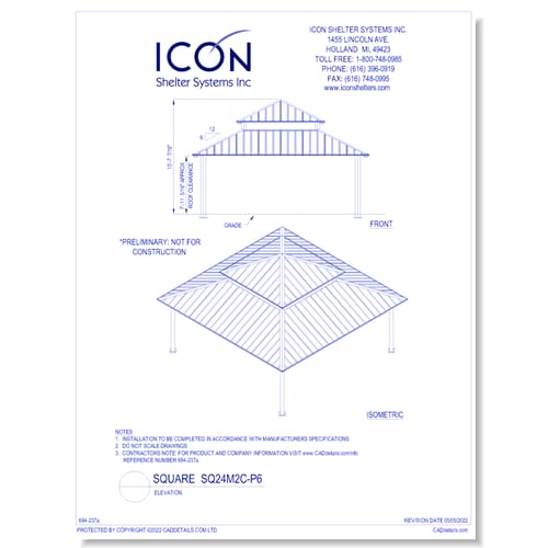 Square SQ24M2C-P6 - Elevation
